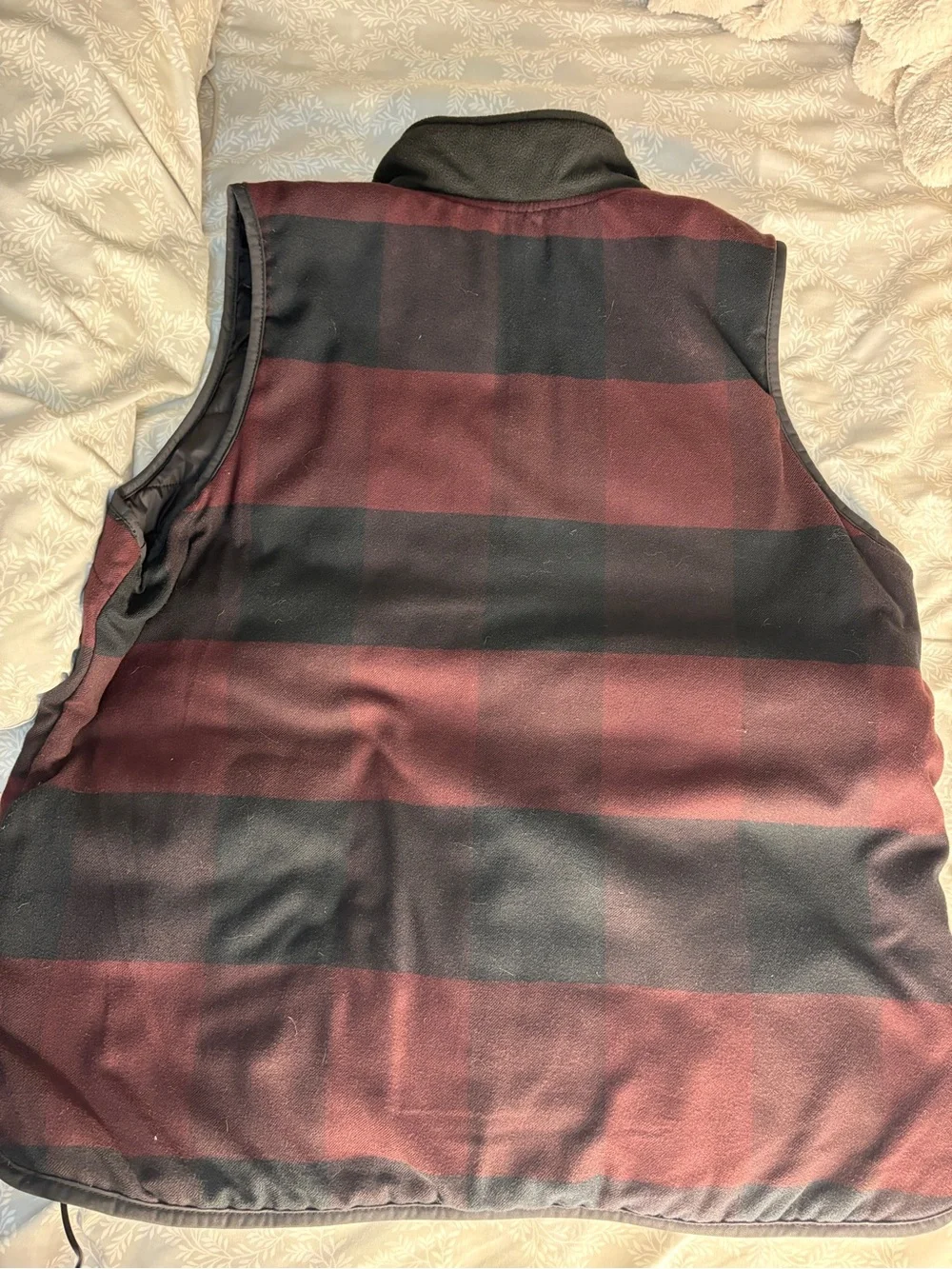 Carhartt Black Quilted Women's Vest with Burgundy Lining